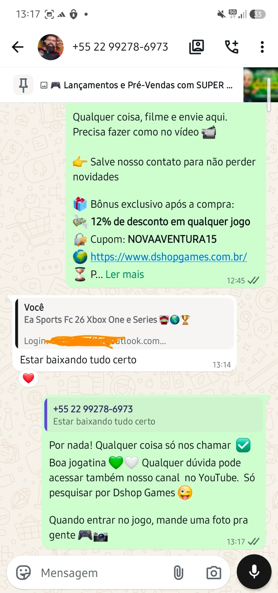 Conversa real com cliente Carlos Souza