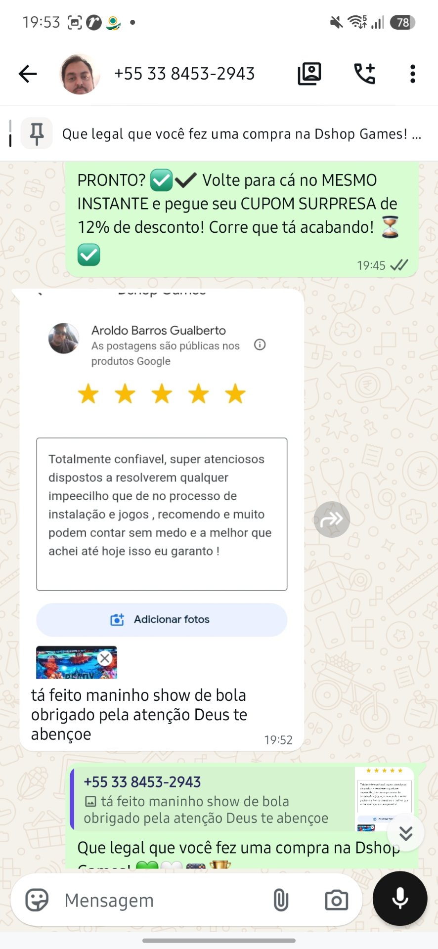 Conversa real com cliente Pedro Santos